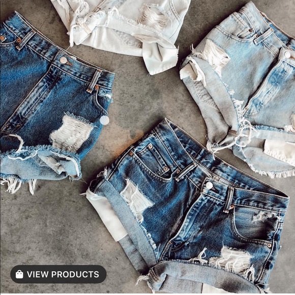 vintage levi thrasher jean shorts